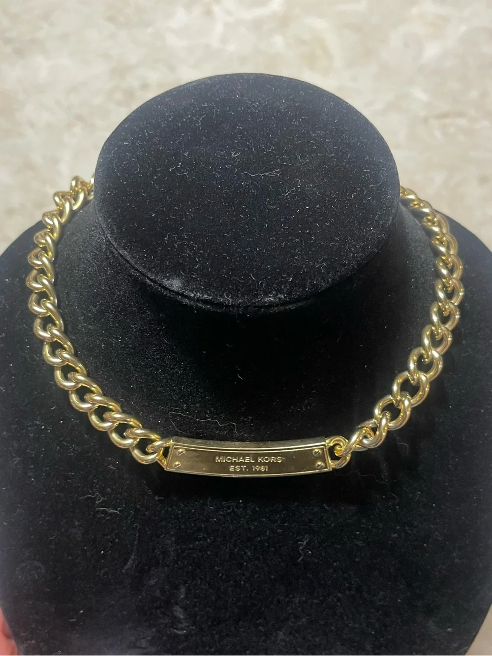 Michael Kors Logo Reversible Pavé ID Style Choker Necklace